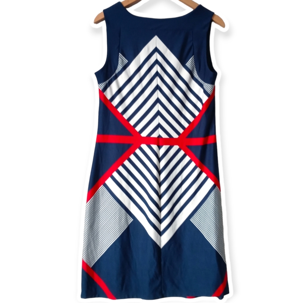 AA Studio  AA Sleeveless Dress.Size 10 Red, Navy Blue and White. - Picture 2 of 12